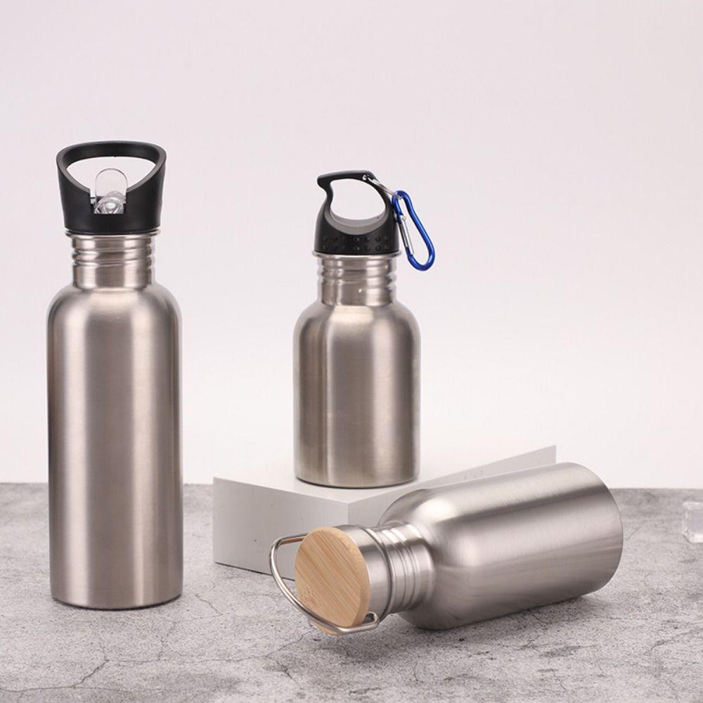 Large Capacity Wide Mouth Bottle Single Walled Outdoor Travel Cup Water Bottle with Handle Hiking