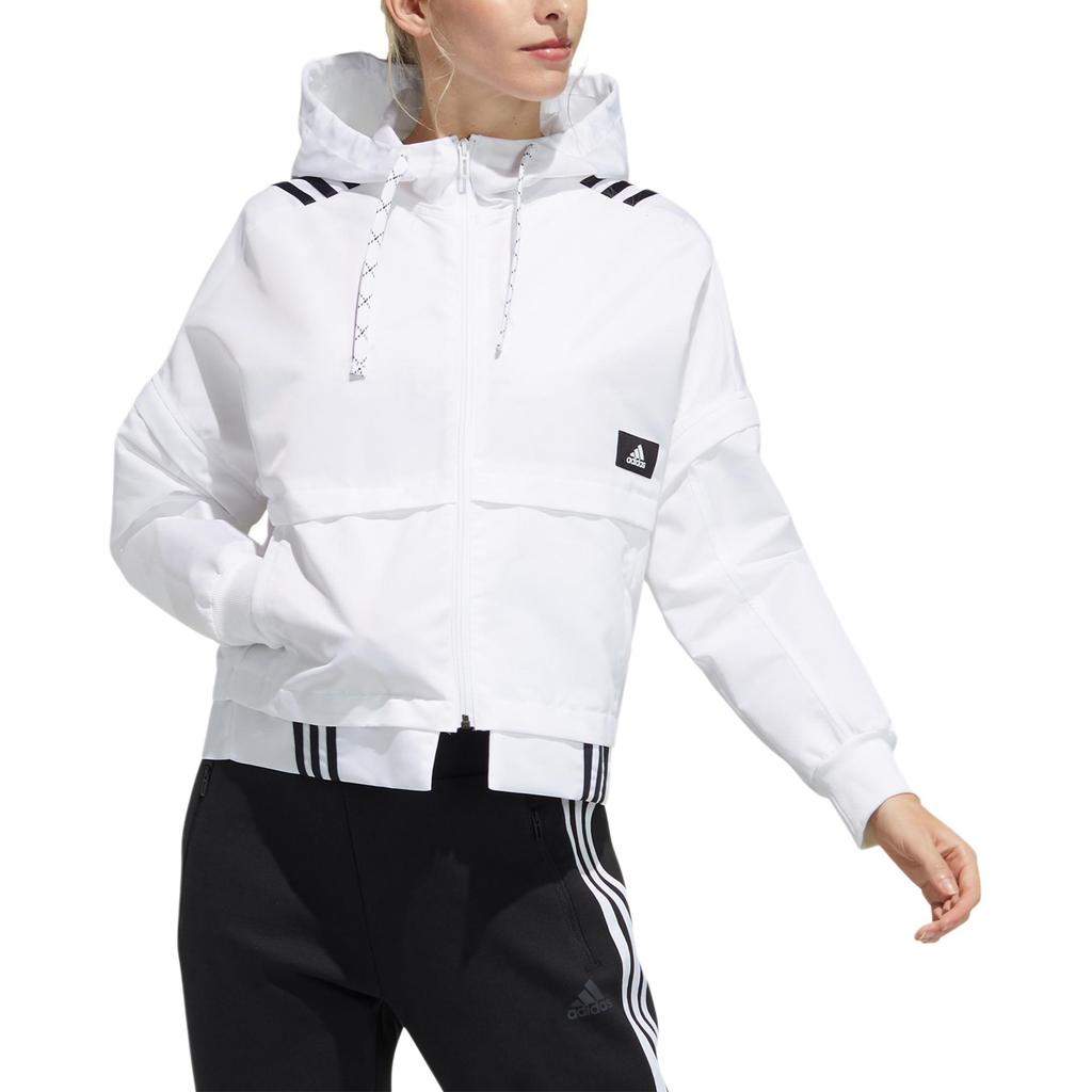 Adidas Jackets Women's White Hooded Moderate Other GT4403