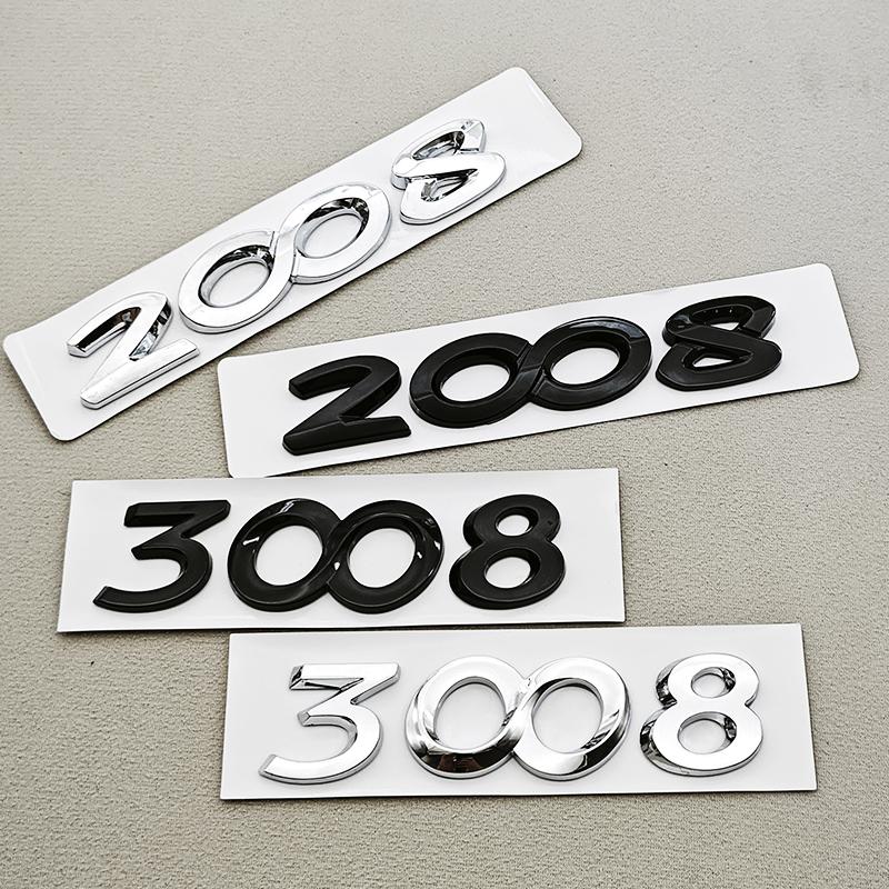 Older 3D ABS Car Letters Logo 2008 3008 Rear Trunk Badge For Peugeot 2008 3008 Sticker Emblem Replace Exterior Accessories