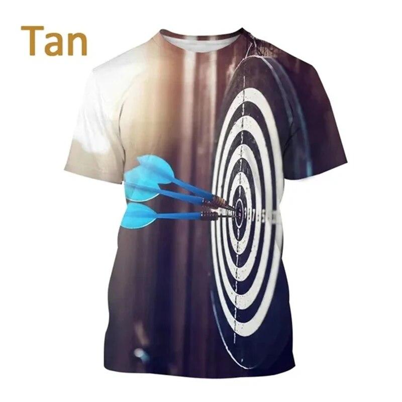 Мужская футболка с коротким рукавом и рисунком дартс, повседневная модная игра в стиле Харадзюку, уличная одежда с 3D принтом, топ Ropa Hombre