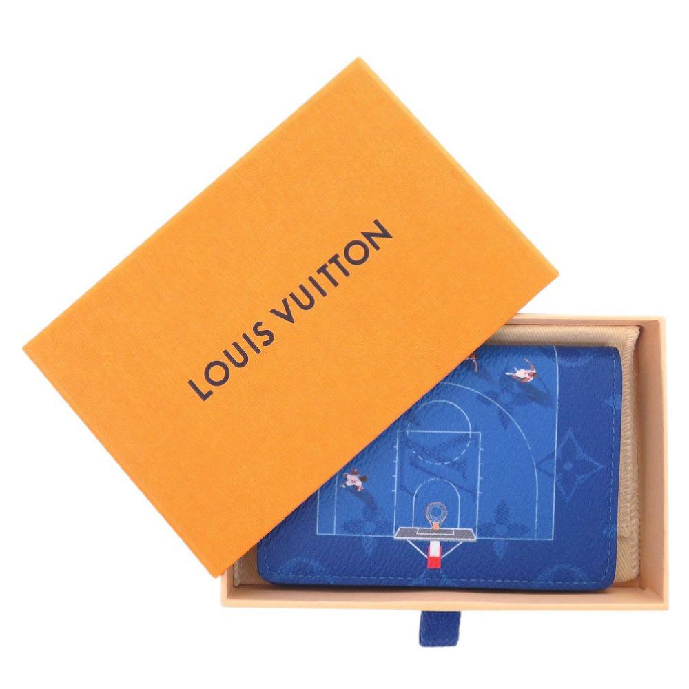 Б/у ОРИГИНАЛ LOUIS VUITTON M26798 баскетбольный Monogram Органайзер De Poch Кошелек синий