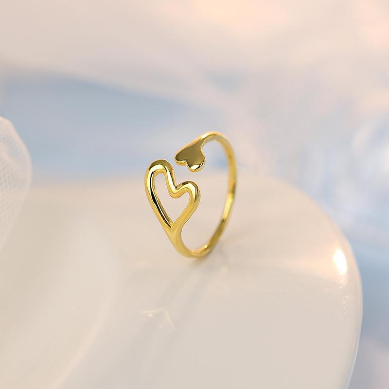 Кольцо Banyan Tree S925 Silver Peach Heart Open Ring - Женский простой и стильный дизайн