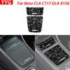 Для Benz CLA C117 2014-2018 GLA X156 2015- Набор отделок центрального ящика для хранения из кованого углеродного волокна Наклейка на аксессуары для интерьера автомобиля