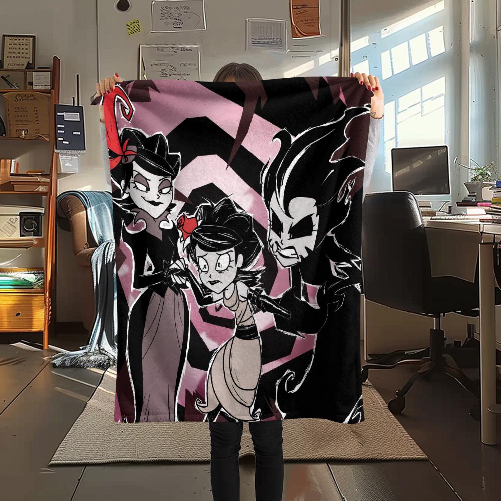 Queen Charlie Print Flannel Blanket, High quality Comfortable for All Seasons, Home Decor, Warmth and Comfort