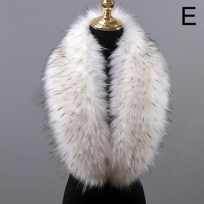 Winter Large Faux Fox Fur Collar Fake Fur Coat Scarves Luxury Women Men Jackets Hood Shawl Decor Female Neck Collar Wraps