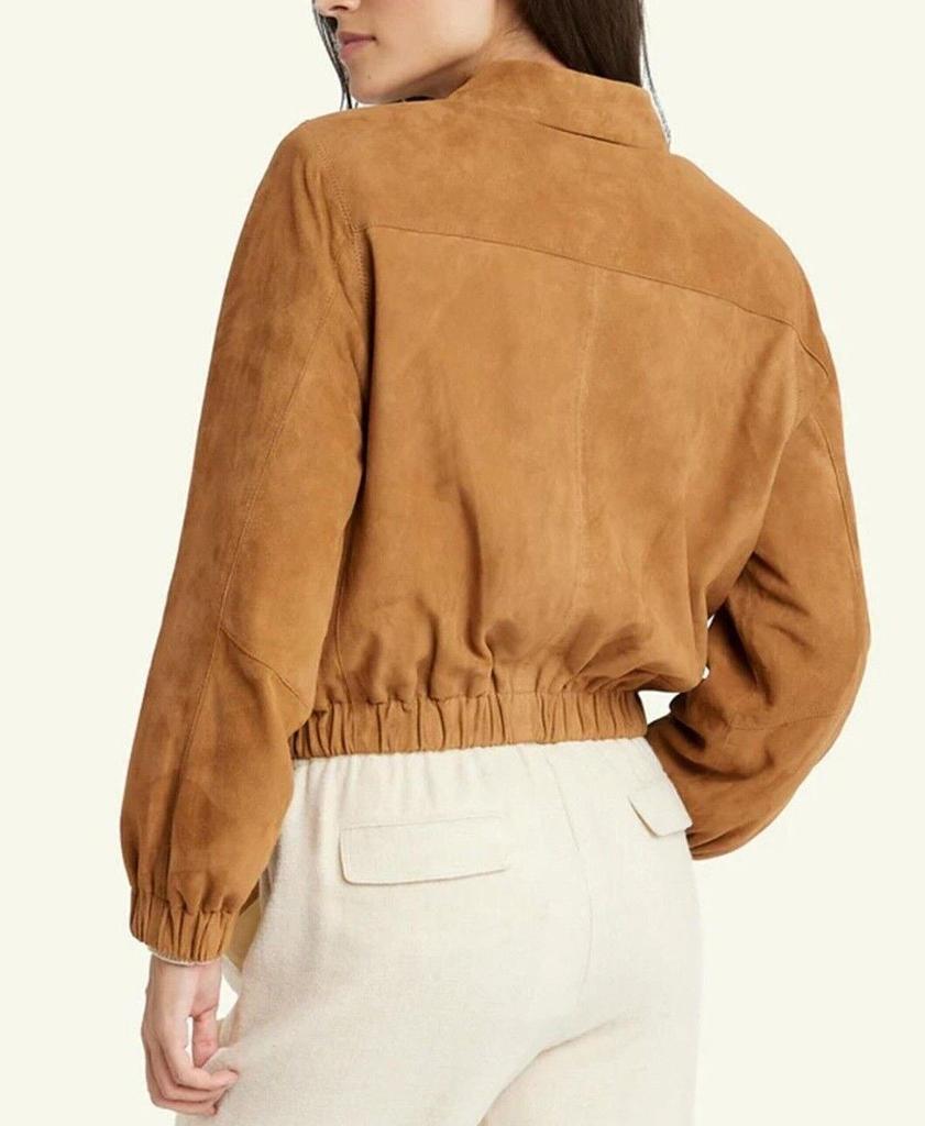 Коричневая замшевая овечья кожа мягкая чистая замшевая кожаная куртка байкерская повседневная классическая