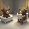 Милая фигурка горной коровы, статуэтка горной коровы из смолы для ванной/чтения, шотландское украшение с крупным рогатым скотом для дома, кухни, многоярусного подноса, настольного декора