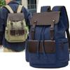 Vintage Canvas Backpack: Large Capacity, Travel & Laptop Bag with Drawstring Flap for Men