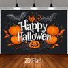 1-piece Halloween themed background with pumpkin  bat  and spider web Halloween decorations