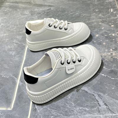 Весенние новинки, дышащие белые туфли, женские низкие повседневные туфли для сноуборда, универсальные туфли на толстой подошве на платформе