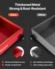 Low Profile Oil Drain Pan, 75.7 L Capacity, Rolling Oil Drain Pan with Manual Pump, 2.2 m Hose & T Folding Handle, Leak-proof & Corrosion-resistant,