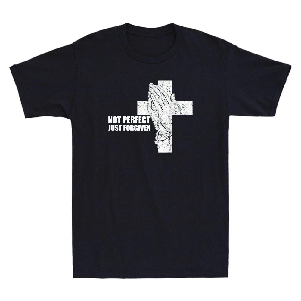 Not Perfect Just Forgiven Funny Christian Jesus Faith Vintage Men's T-Shirt Tee