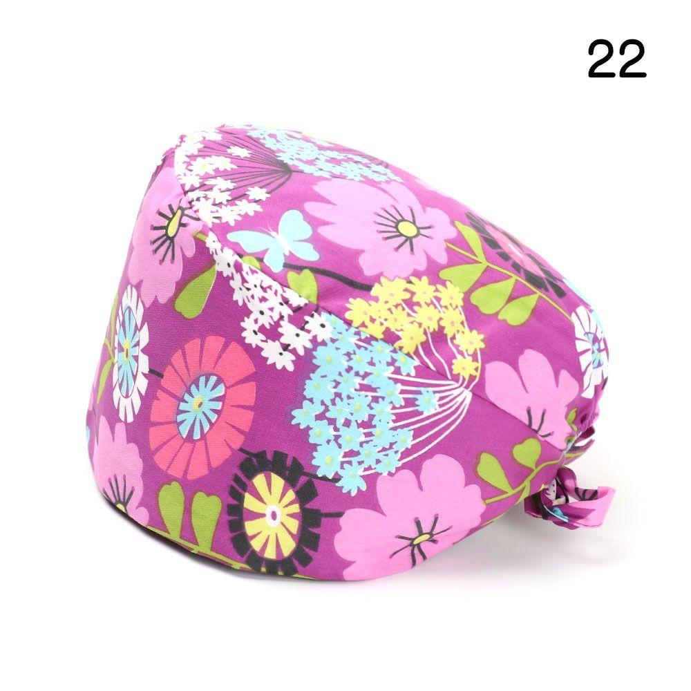 Эластичные круглые мужские и женские хирургические шапочки чистого цвета, хлопковые шапки с пышной шляпой