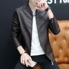 Men's Leather Clothing Spring and Autumn New Black Handsome PU Leather Jacket Korean Version Slim Motorcycle Jacket