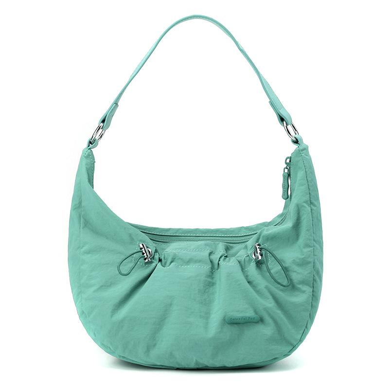 Retro Literary and Artistic Lazy Wind Lady Pleated Drawstring Casual Shoulder Bag Dumpling Bag