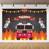 Firefighter Themed Background Children Boy Birthday Party Decoration Banner Fire Truck Hero Baby Shower Photography Backdrop23
