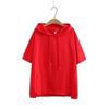 Oversize 4XL свободные толстовки женские хлопковые толстовки летние короткие рукава тонкие футболки женские повседневные пуловеры топы верхняя одежда