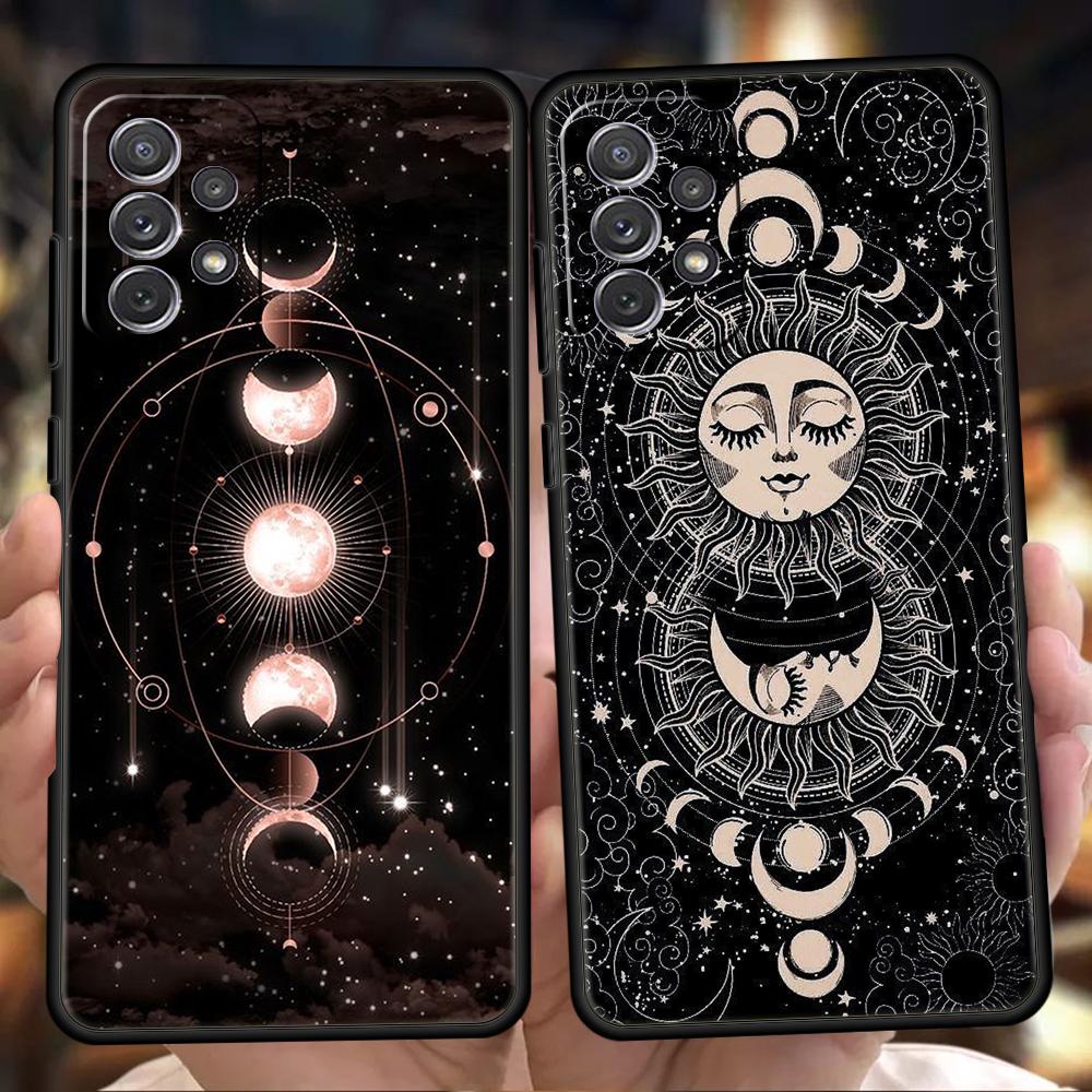 Астрологический чехол для телефона 'Солнце, Луна, Облака' для Samsung Galaxy A13 A14 A54 A73 A34 A51 A71 A22 A23 A32 A52 A01 A31 A41 Мягкий чехол