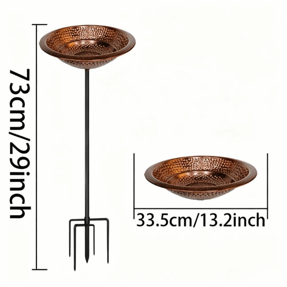 Rust-Proof Bird Feeder Iron Patio Yard Lawn Decor Gift Idea Bird Bath Bowl Outside Decor
