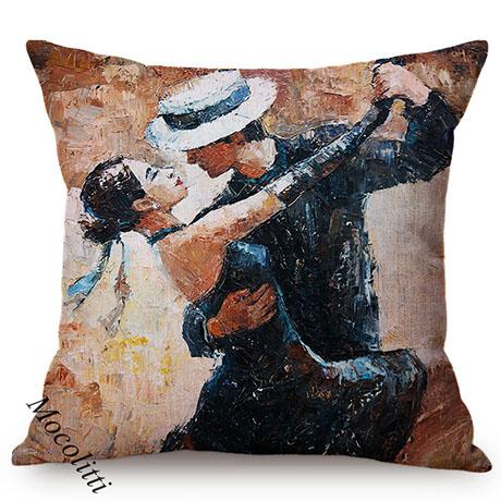 Ballet Girls Oil Painting Art Home Decoration Sofa Pillow Case Sexy Woman Portrait Impressionism Painting Style Cushion Cover