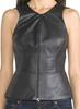 Black Handmade Party Casual Classy New Women's Top Real Lambskin Leather Stylish