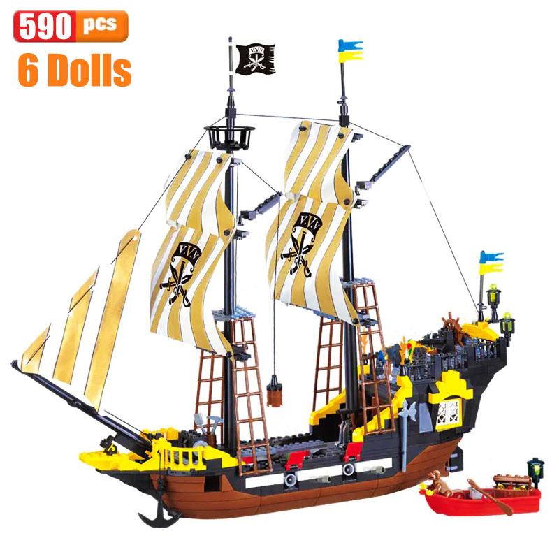 Enlighten Building Block Pirates And Royal Guards Battle Castle 366pcs Educational Bricks Toy For Boy Christamas Gift 310