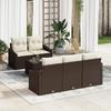 VidaXL 6-Piece Garden Sofa Set with Cushions Brown Rattan 3355267