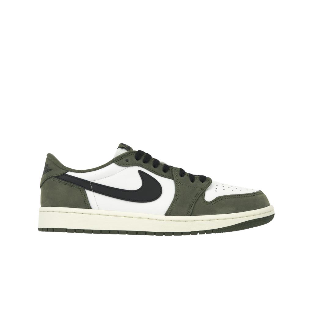 Кроссовки Air Jordan 1 Retro Low OG Medium Olive для мужчин, коричнево-черно-белый-бежевый цвет, HQ6998-200