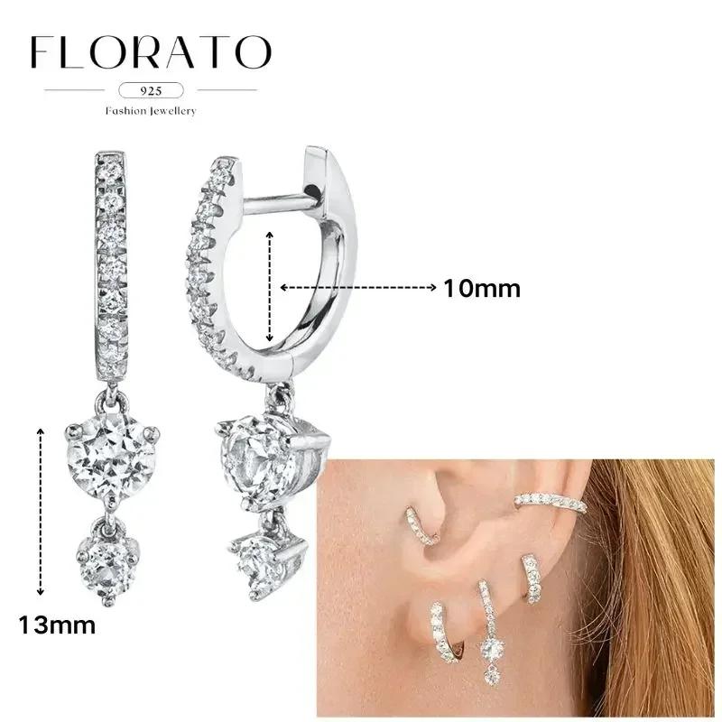 FLORATO серьги из стерлингового серебра 925 пробы серьги-цепочки с подвеской-кисточкой серьги с цирконием серебряные серьги для женщин тренд Роскошные свадебные украшения
