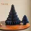 2Pcs Paper Christmas Tree Decoration 3D Honeycomb Trees Table Centerpiece Holiday Home Decor for Parties Supplies