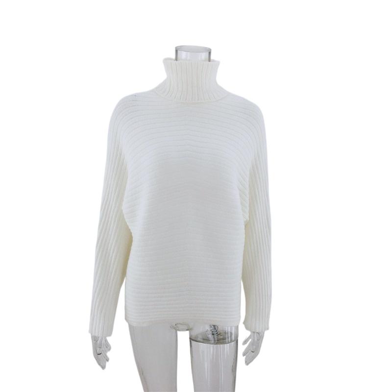 IHUASU Женский осенне-зимний трикотаж, свободный, большого размера, однотонный, с высоким воротом, модный свитер