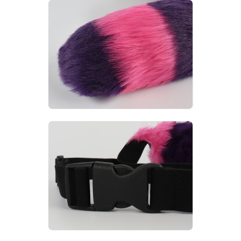 Комплект из чулок с полосатыми кошачьими ушками и кошачьим хвостом, милые гольфы, реквизит для вечеринки на Хэллоуин