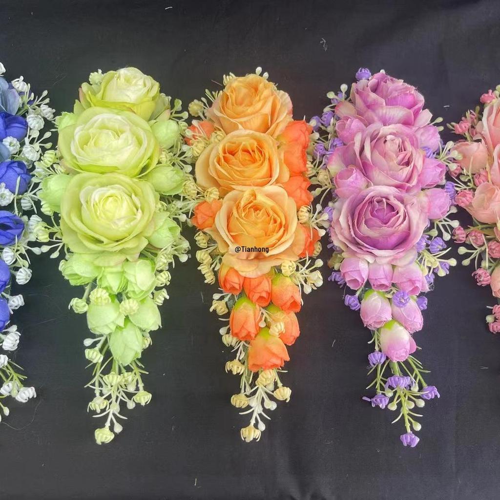 Юньнаньский этнический гребень для волос с головным украшением - Ручная работа, головной убор для тайского танца и аксессуар для выступления в фотостудии