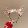 Glowing Elk Hair Hoop LED Christmas Headband Plush Glowing New Year Headband Antlers Headband  Kid