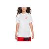 Logo Print Round Neck Short Sleeve T-Shirt Kids Tops White FD3988-100