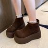 Fashion Winter Platform Thick Bottom Women Ankle Boots Height Increase Women's Shoes Female  Round Toe Zippers Short Booties