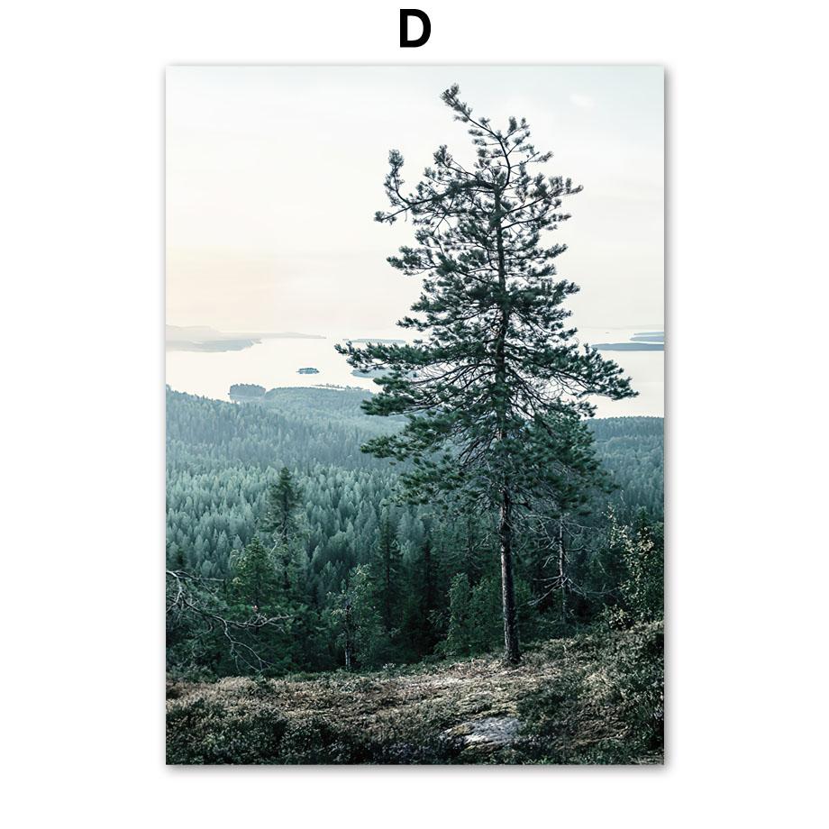 Настенная картина на холсте, зеленое озеро, лес, снежная гора, плакаты на скандинавскую тему и принты, настенные панно для гостиной, украшения дома