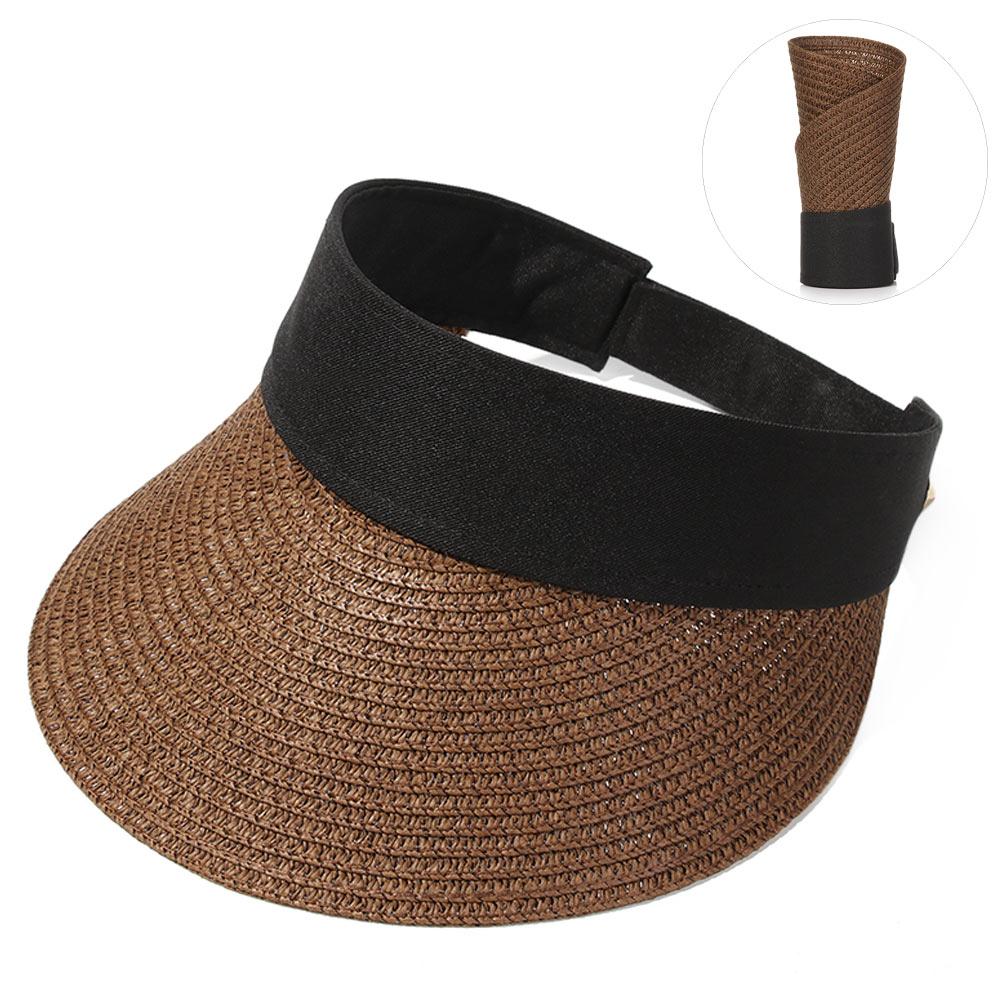 Summer Wide Brim Portable Beach Hat Straw Cap Visors Sun Hat