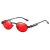 SHAUNA Retro Metal Punk Women Sunglasses Spring Leg Oval Rock Shades Men UV400