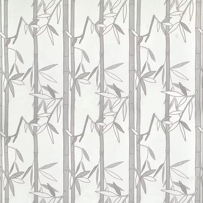 Bamboo Frosted Window Privacy Film Vinyl 3D Glass Decals Static Clings Anti UV Heat Control Window Stickers For Home Office