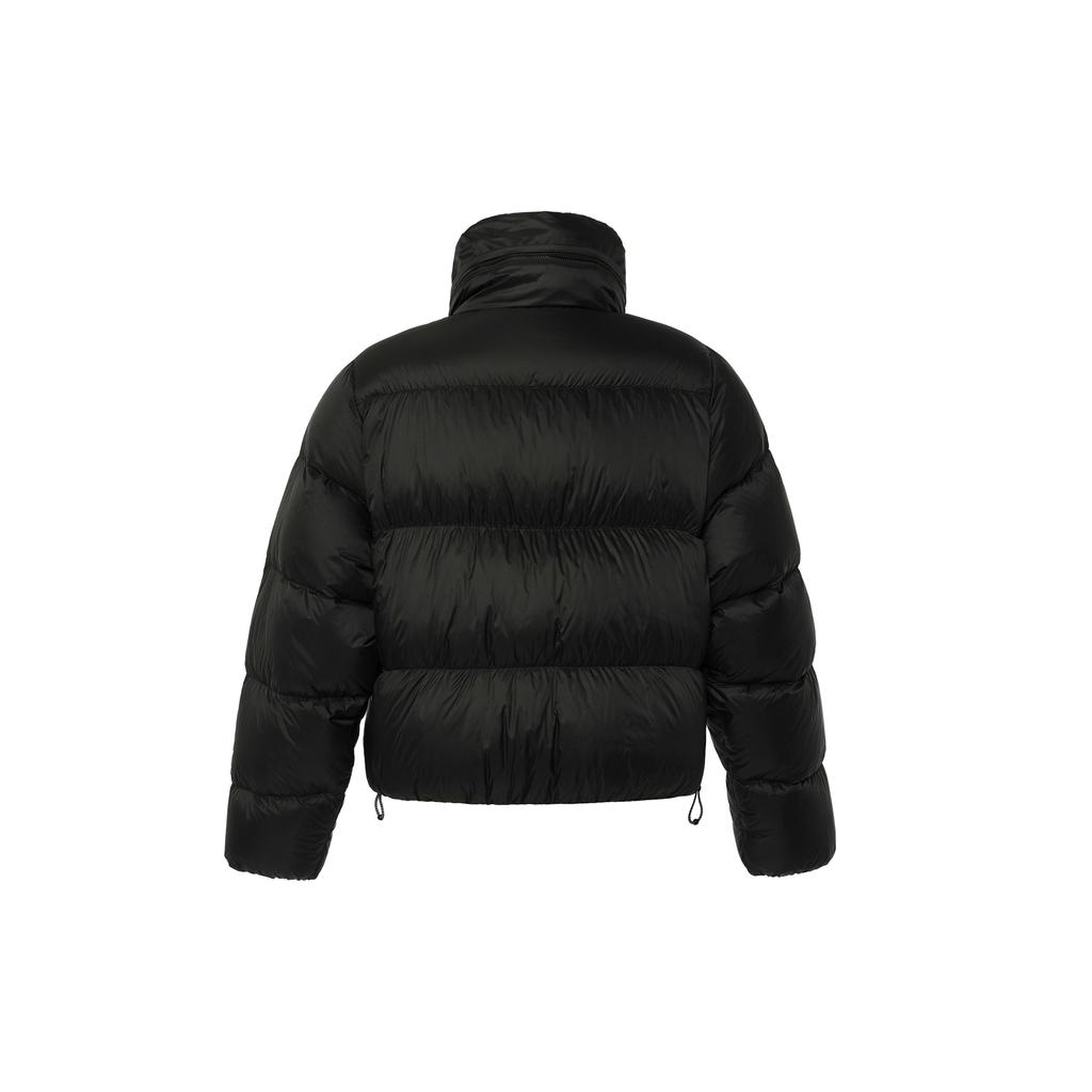 Adidas Оригинальная теплая спортивная свободная куртка Regen Down Puffer Crop Zip с длинным рукавом из хлопка для женщин, черная IW8368