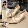 Модная обувь на высоком каблуке Женская Весна Лето 2024 Туфли-лодочки Шпилька Элегантная Бабочка Fashioon Милая Острый носок Женская Роскошная Платье Вечеринка