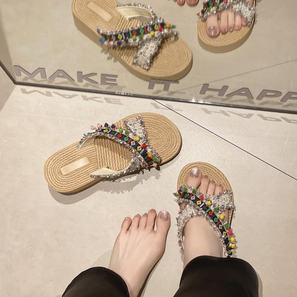 2025 Summer Wear New Thick-bottomed Cool Slippers for Women's Comfortable, Lightweight and Non-slip Vacation Seaside Beach Cool Slippers