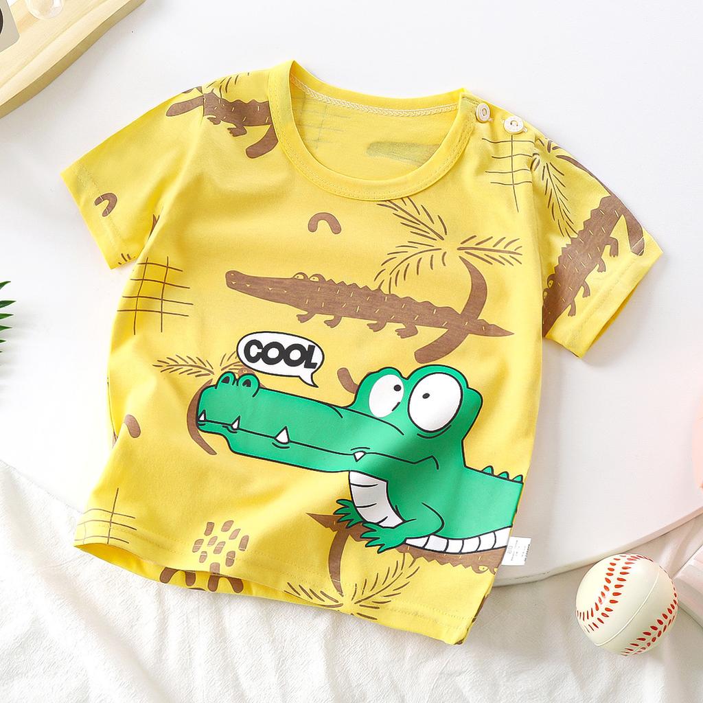 Children's Short Sleeve Pure Cotton Summer New Boy's T-shirt Baby Cartoon Girl Short Sleeve Korean Version of Top for Children