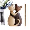 Статуэтка Кошки Милая 2D Плоская Деревянная Животное Формы Пара Кошек Скульптура для Свадьбы Дня Рождения Романтической Спальни