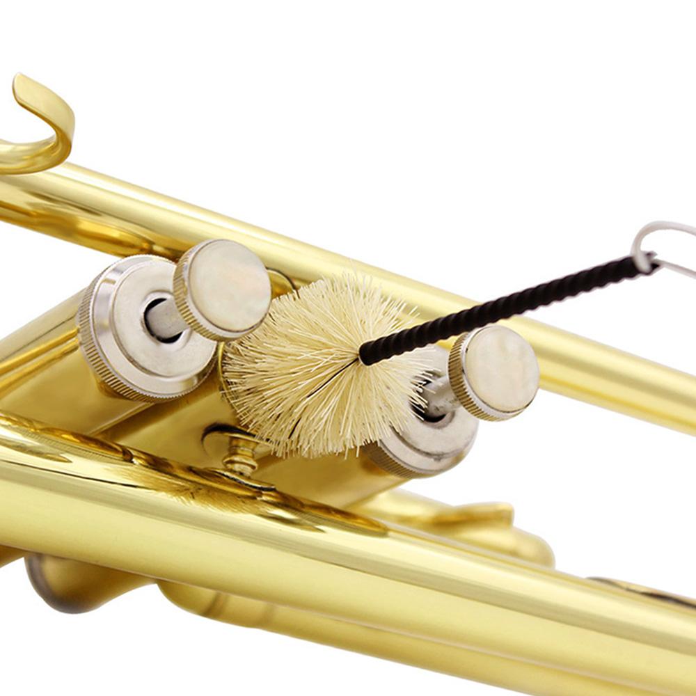 Набор для ухода и чистки трубы, включая подставку для трубы, щеточку для клапанов, гибкую змеевидную щетку, сурдину, перчатки