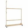 VidaXL Clothes Rack with Hooks and Wheels 100x35x157 Cm Bamboo, Coat Rack, Coat Rack with Shelf, 4008915