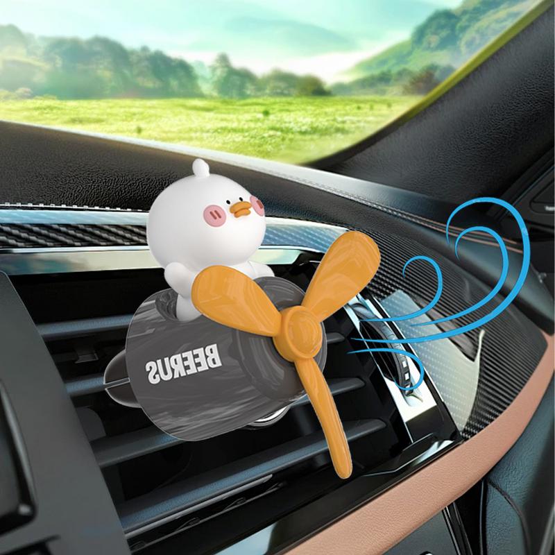 Car Air Freshener Vent Clip Cartoon Pilot Oil Diffuser Vent Clip Rotating Propeller Automotive Air Outlet Fan Cute Car Diffuser