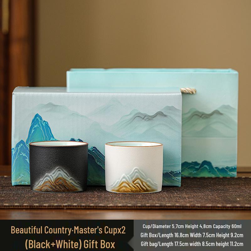 Чайный сервиз кунг-фу: Белые Фарфоровые и Керамические Чашки для Чая, Мастер-Чашка из Нефрита Цвета Бараньего Жира, Набор Пиал для Чая Подарок