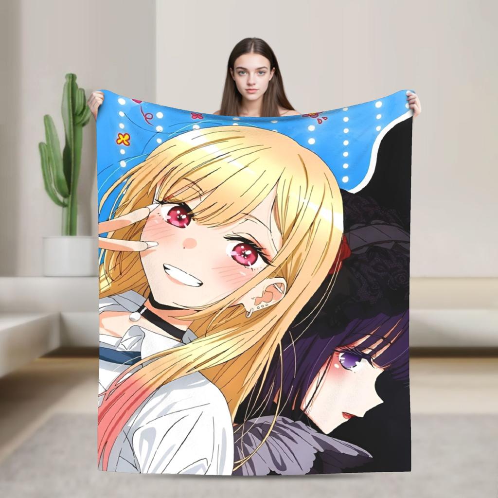 Japan Anime Marin Kitagawa Girl Blanket Multi-size Super Soft Cozy Throw Blankets for Sofa Couch and Bed